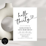Modern Elegant Red White Hello 30th Birthday Party Invitation<br><div class="desc">Celebrate your big 3-0 with our Modern Elegant Red and White Hello 30th Birthday Party Invitation! Featuring a striking combination of bold red and crisp white, this stylish invitation exudes sophistication and energy. Sleek typography and contemporary design elements make it the perfect way to announce your milestone celebration. Personalize it...</div>