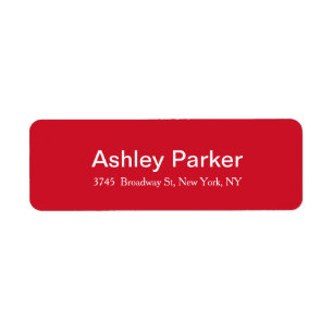 Modern Elegant Red White Stylish Trendy Label