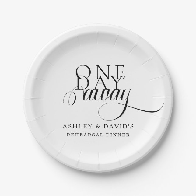 Modern Elegant Rehearsal Dinner  Paper Plates (Front)