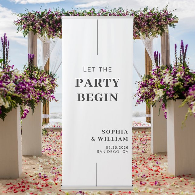 Modern Elegant rehearsal dinner Wedding Welcome Retractable Banner (Creator Uploaded)