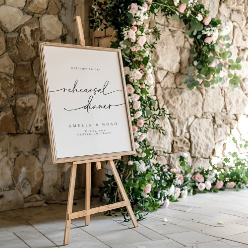 Modern Elegant Rehearsal Dinner Welcome Sign