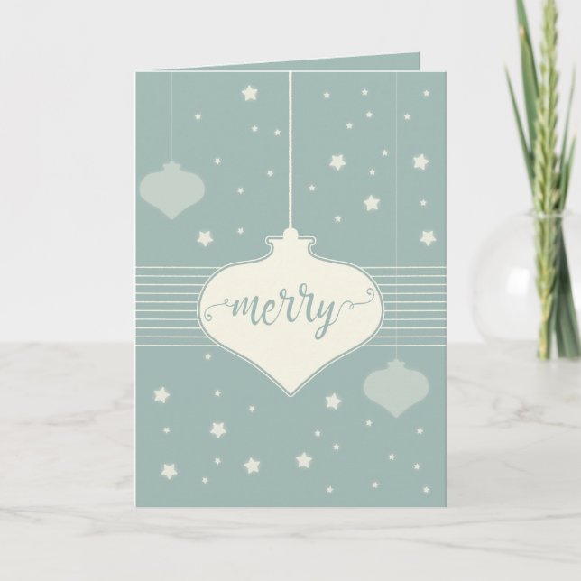 Modern & Elegant Retro Merry Christmas card (Front)