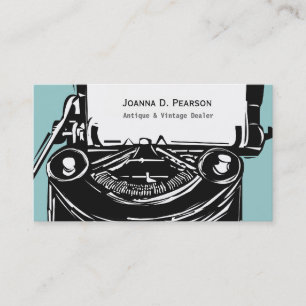 Modern Elegant Retro Writer Vintage Typewriter Business Card