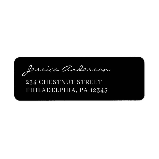 Modern Elegant Return Address Label (Front)