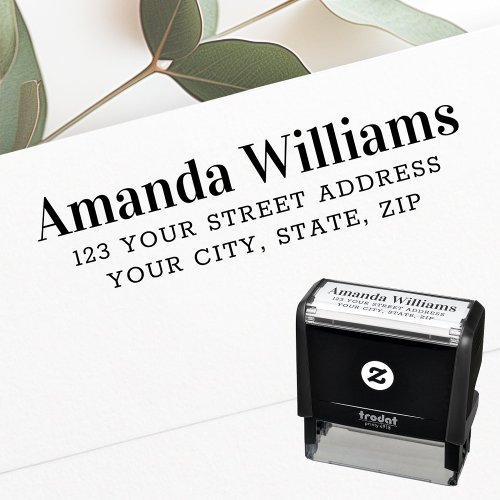 Modern elegant return address self_inking stamp