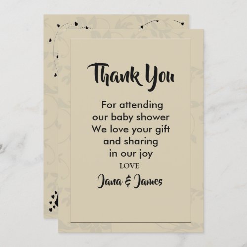 Modern Elegant Romantic  thank you Invitation