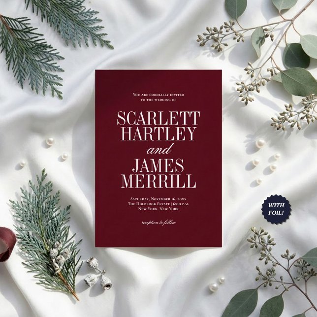 Modern Elegant Romantic Wedding Foil Invitation (Creator Uploaded)