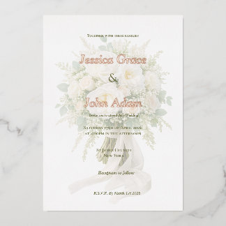 Modern Elegant Rose Foil Invitation