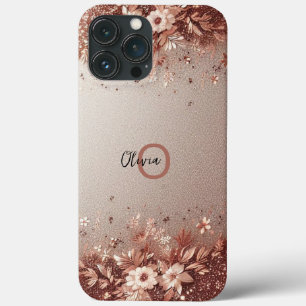 Modern elegant rose gold and florals10 iPhone 13 pro max case