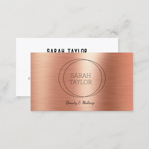 Modern Elegant Rose Gold Foil Custom  Business Card