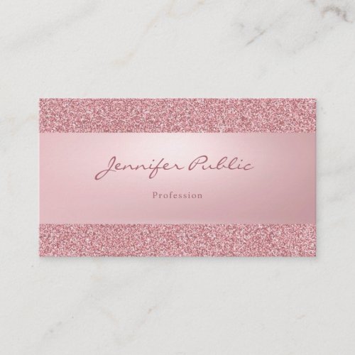 Modern Elegant Rose Gold Glitter Template Business Card