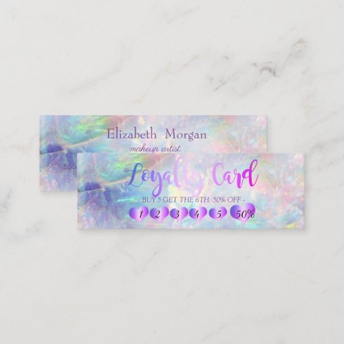 Modern Elegant Rose Gold HeartOpal Loyalty Card