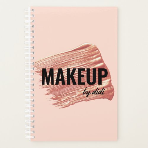 Modern elegant rose gold lipstick stroke makeup planner