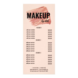 Modern elegant rose gold lipstick stroke makeup rack card
