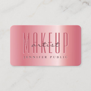 Modern Elegant Rose Gold Luxury Make Up Artist Business Card