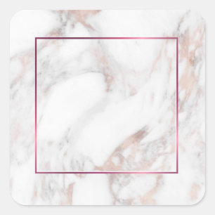Modern Elegant Rose Gold Marble Blank Template Square Sticker