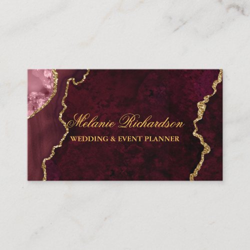  Modern Elegant Rose Gold Marble Geode Agate Business Card