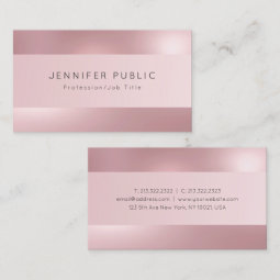 Modern Elegant Rose Gold Professional Template Business Card | Zazzle