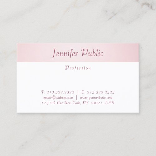 Modern Elegant Rose Gold Trendy Simple Template Business Card