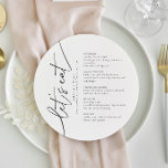 Modern Elegant Round Wedding Menu<br><div class="desc">This is an elegant modern minimalist wedding menu featuring a beautiful calligraphy font and a simple serif font. All colors are editable, but the words "let's eat" are not editable. // For matching items, please visit the "OLIVIA" collection in the Sincerely By Nicole Zazzle store. * If you like this...</div>