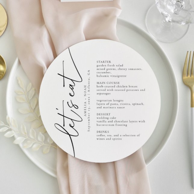 Modern Elegant Round Wedding Menu (Creator Uploaded)