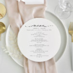 Modern Elegant Round Wedding Menu<br><div class="desc">This is an elegant modern minimalist wedding menu featuring a beautiful calligraphy font and a simple serif font. All colors are editable, but the words "let's eat" are not editable. // For matching items, please visit the "OLIVIA" collection in the Sincerely By Nicole Zazzle store. * If you like this...</div>