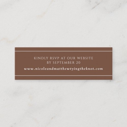 Modern Elegant Rust Website RSVP  Registry Card