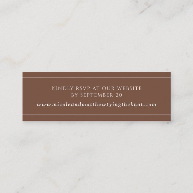 Modern Elegant Rust Website RSVP \ Registry Card (Front)