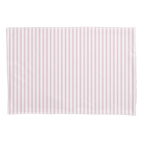 Modern Elegant Rustic Pink French Ticking Stripes Pillow Case