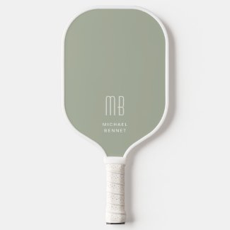 Modern Elegant Sage Green Monogram