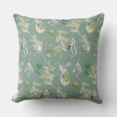 Modern Elegant Sage Green Silver Leaves Foliage Throw Pillow | Zazzle