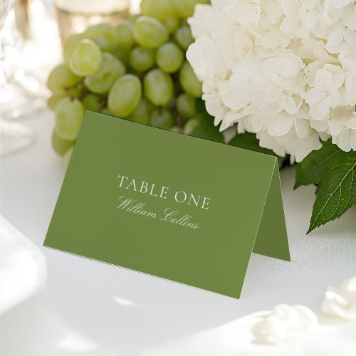 Modern Elegant Sage Green Wedding Place Card