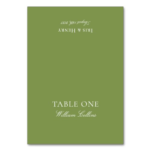 Modern Elegant Sage Green Wedding Place Card