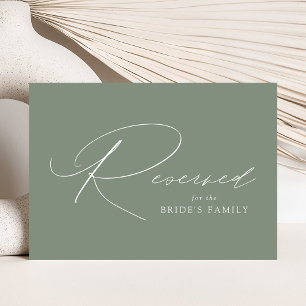 Modern Elegant Sage Green Wedding Reserved Sign