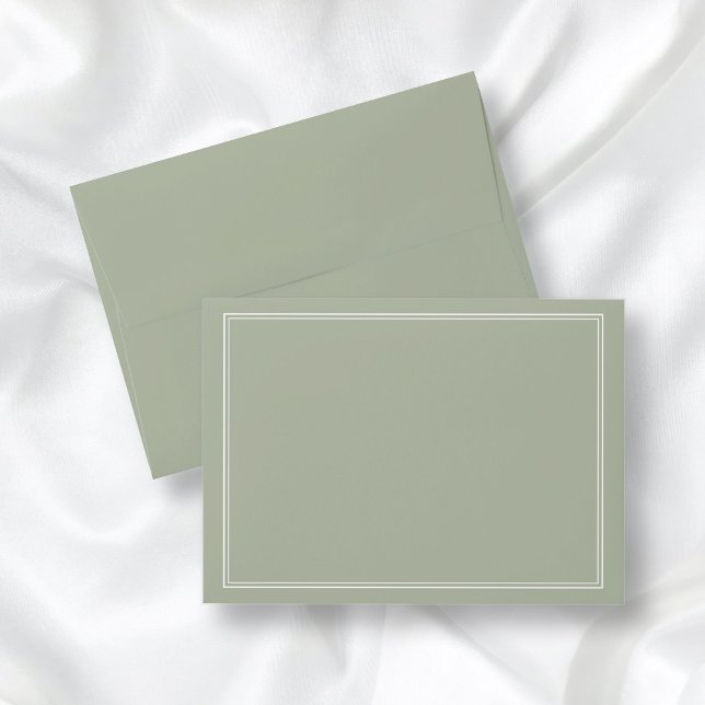 Modern Elegant Sage Green White Frame Envelope (Creator Uploaded)
