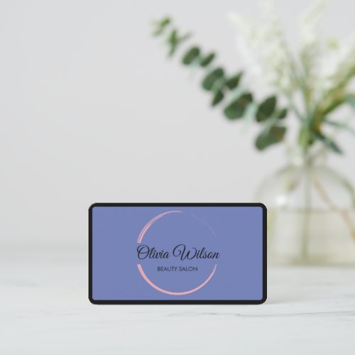 Modern Elegant Salon monogrammed black QR code  Business Card