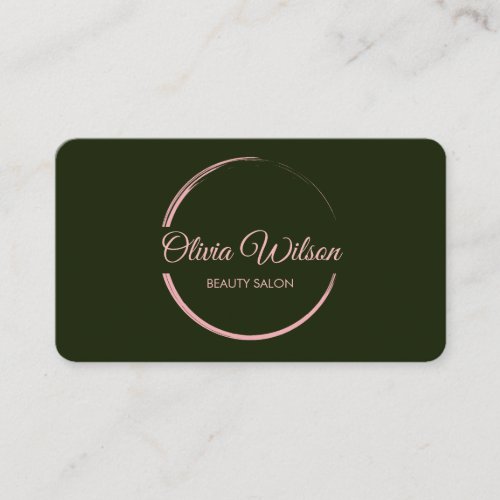 Modern Elegant Salon monogrammed black QR code  Business Card