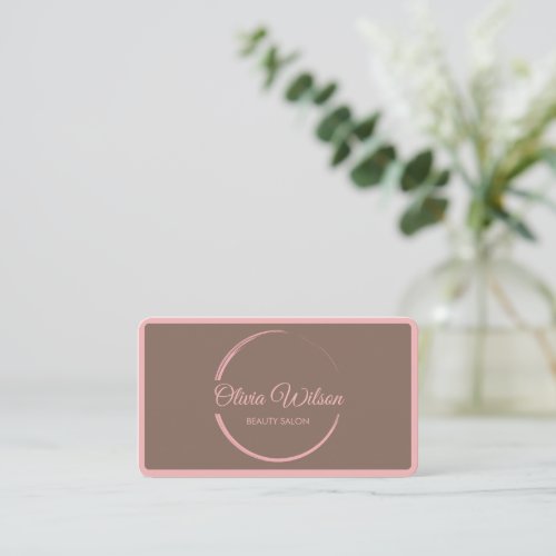 Modern Elegant Salon monogrammed black QR code  Business Card