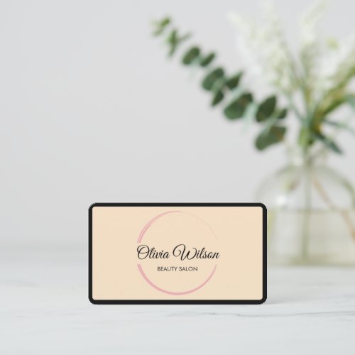 Modern Elegant Salon monogrammed black QR code  Business Card