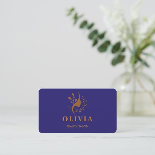 Modern Elegant Salon monogrammed white QR code  Bu Business Card