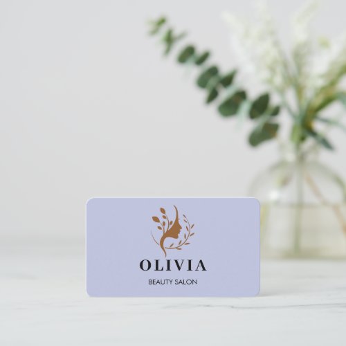 Modern Elegant Salon monogrammed white QR code  Bu Business Card