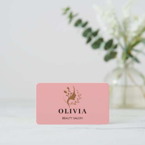Modern Elegant Salon monogrammed white QR code  Bu Business Card