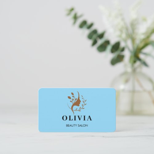 Modern Elegant Salon monogrammed white QR code  Bu Business Card