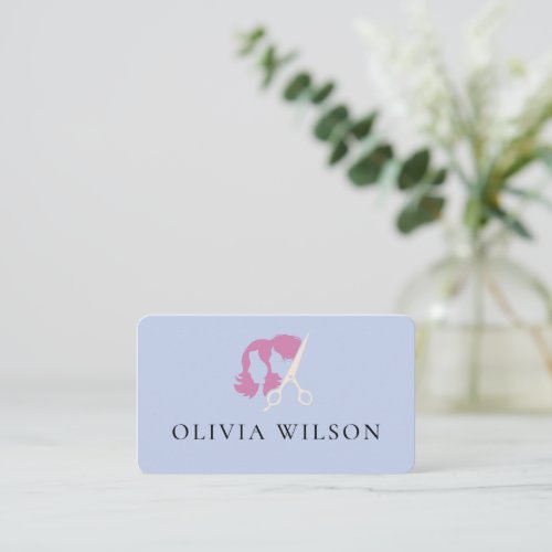 Modern Elegant Salon monogrammed white QR code Business Card