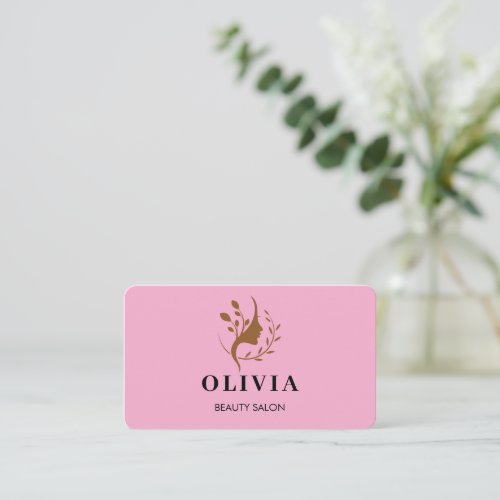 Modern Elegant Salon monogrammed white QR code  Business Card