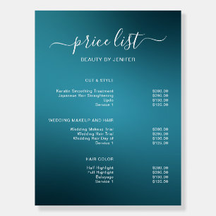 Modern Elegant Salon Price List Template Foam Board