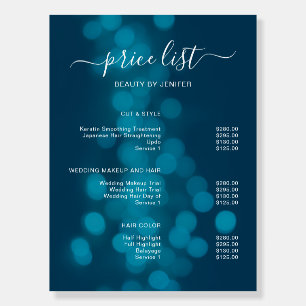 Modern Elegant Salon Price List Template Foam Board