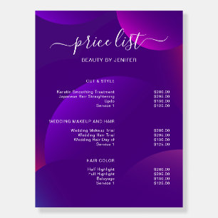 Modern Elegant Salon Price List Template Foam Board