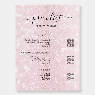 Modern Elegant Salon Price List Template Foam Board