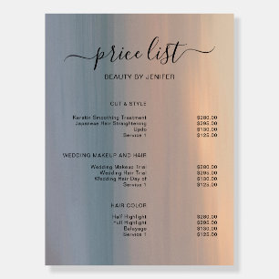 Modern Elegant Salon Price List Template Foam Board